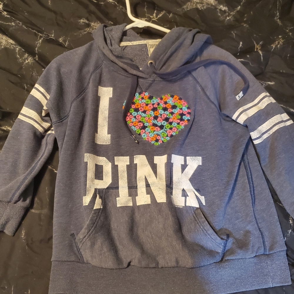 Pink hooded sweater